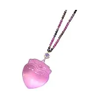 saturey collier avec pendentif en cristal for femme avec pierre précieuse naturelle et quartz rose aaaaa