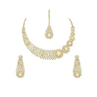 indian collectible ag1781 parure de bijoux en diamant américain pour femme doré, cristal, pas de gemme