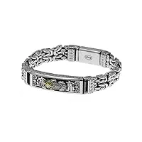 robertdtesta bracelet pixiu pour homme en argent sterling s925, bracelet pixiu de mode vintage gothique,argent,22cm
