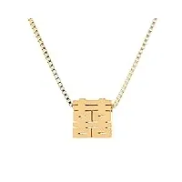 salahaha collier avec pendentif 925 jewelry collectionmtone finition cristal transparent, doré, 1, collier pour femme 925
