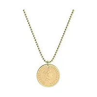 salahaha collier avec pendentif 925 jewelry collectionmtone finition cristal transparent, doré, 1, collier pour femme 925