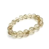 uthty 12mm clair naturel argent rutile quartz cristal riche perles rondes hommes femmes bracelet aaaa
