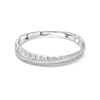 swarovski bracelet-jonc rota, cristaux blancs, métal rhodié