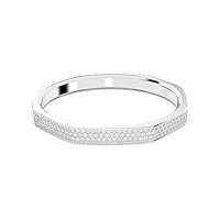 swarovski bracelet-jonc dextera, forme octogonale, métal rhodié, orné de cristaux, taille l