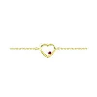 bracelet rubis cœur or jaune 18 carats - bijoux femme luxe - joaillerie française