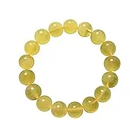 uthty bracelet perle pierre bracelet de perles rondes en cristal de pierre précieuse d'ambre jaune naturel de 12 mm aaaaa (color : as shown, size : 12mm)