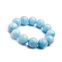 bracelet bracelet aigue-marine bleu pierre gemme cristal grosse perle ronde bracelet aigue-marine naturelle 20mm (color : as shown)