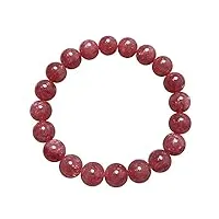 bracelet 11mm naturel rouge rhodochrosite pierre précieuse cristal perle femmes bracelet extensible aaaaa (color : as shown, size : 11mm)