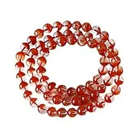 bracelet 6mm véritable cheveux de lapin rouge naturel rutile quartz pierres précieuses perles de cristal trois tours bracelet (color : as shown)