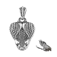 coppertist.wu pendentif clip de serpent à sonnettes en laiton, pendentif vintage en métal tête d'animal, design original fait à la main (argent sterling 925)
