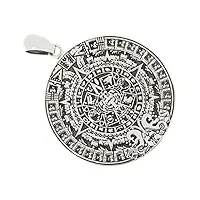 afp pendentif calendrier aztèque en argent sterling 925 as-117, argent sterling
