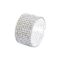 clearine bracelet femme bohémian boho vogue disco ball inspiré cristal cuff bracelet irisé ton d'argent