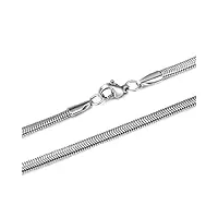 une chaîne pour homme, chaîne inox acier inoxydable argent collier 50cm chaine 3mm maille serpent bijoux pour femme cadeau anniversaire