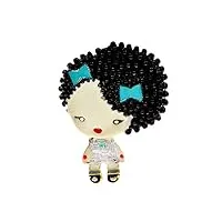 tbkoly petite fille en métal for femmes avec des cheveux bouclés broche cartoon figure pin femmes et enfants bijoux