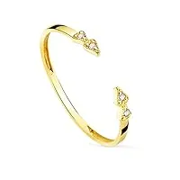 bague ouverte flèches - or jaune 18k diamants 0.032 qts. - bague moderne - bijoux femme, pequeño, métal, diamant