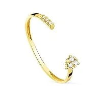 bague ouverte flèche - or jaune 18k diamants 0.040 qts. - bague d'éternité, amour, saint valentin, pequeño, métal, diamant