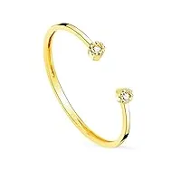 bague ouverte - or jaune 18k - diamants 0.016 qts. - bague d'éternité, amour, saint valentin, pequeño, métal, diamant