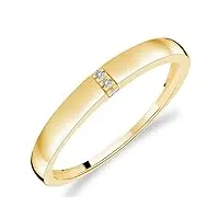 bague alliance pour femme en or jaune 375/1000 sertie 4 diamants blancs