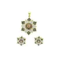 indian collectible parure de bijoux avec pendentif traditionnel pour femme finition or antique sans pierre précieuse, pas de gemme