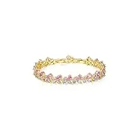 paenenph bracelet en or 14 carats avec cristal de bohème pour femme, bracelet à breloques en forme de branche en cristal rose naturel, bracelet tendance, cadeau pour elle, cristal or jaune, cristal