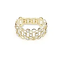 philipp plein bracelet pour femme en acier inoxydable ip doré hexagone lux pj5aa06bu