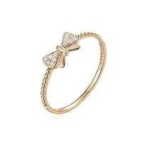 bague de fiançailles en or rose 18 carats avec nœud papillon - alliances - cadeau pour femme, diamant
