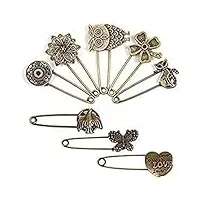 uthty broche pin badge pins pack de 8 bronze vintage hijab pins broche pins pins halloween noël thanksgiving décoration cadeau attrayant cadeau bijoux