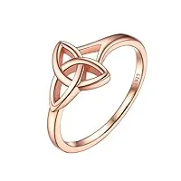 prosilver bague triquetra femme en vermeil, anneau noeud celtique irlandaise taille 49