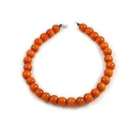 avalaya collier de perles en bois orange de 20 mm d/60 cm de long, taille unique, bois