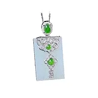 cusstally bijoux de charme hetian jade blanc safe nothing pendentif pendentif femme 925 argent incrusté jaspe pendentif orné