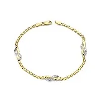inmaculada romero ir bracelet bicolor gold 18k girl 17cm. chaîne de bismark combinée à l'infini mosquetón