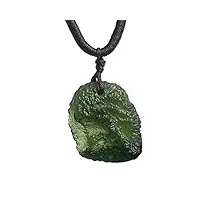 phonme véritable vert naturel moldavite pierre précieuse cristal argent bijoux mode pendentif 26x21x12mm accessoires de mode