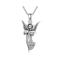 romanticwork collier ange gardien en argent sterling 925 pendentif ange gardien collier ange bijoux cadeaux d'anniversaire pour femmes filles