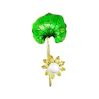 bingdonga broches fleur for femme plante pin Émail vert bijoux fantaisie broches mode grand