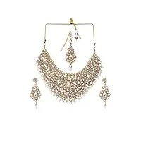 indian collectible kundan & pearls parure de bijoux pour femme doré, zinc acier allié, pas de gemme