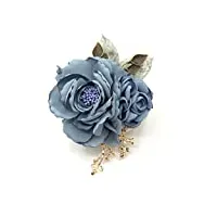 aaote tissu fleur broche pins coréen fait main tissu art bijoux de mariage broches for femmes accessoires (color : gray, size : 1)
