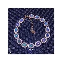 cazaru bracelet opale multicolore naturel bracelet en pierre naturelle bracelet en argent 925 classique rond femmes bijoux de bureau