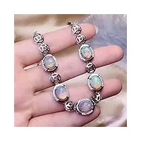 cazaru bracelet en opale naturelle et véritable à venir bijoux en argent 925 bracelet en opale naturelle et véritable