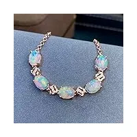 cazaru bracelet en opale véritable et naturelle bijoux en argent 925 bracelet en opale naturelle et véritable