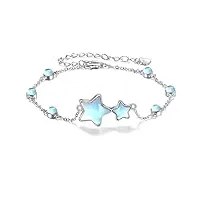 yfn bracelet étoile en pierre de lune pour femmes bracelet étoile en argent sterling bijoux irlandais cadeaux pour fille mère