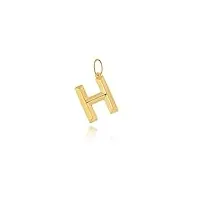 pendentif initiale h en or jaune 9 carats, or jaune 9 carats