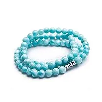 colliers 8mm véritable naturel bleu larimar pierre précieuse cristal collier de perles rondes aaaaa bijoux cadeau