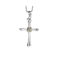 kipebep collier croix pour homme, collier pendentif croix gothique en argent sterling 925 avec chaîne en argent de 24 pouces