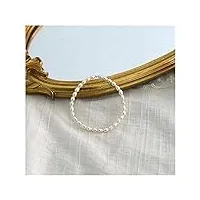 3 4mm véritable bracelet de perles d'eau douce naturelles 925 perle en argent élastique corde bijoux mode femmes blanc 18cm