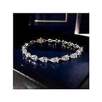 s925 bracelet en argent cristal poire coquille pierre haute couture bijoux pour femmes fête mariage bijoux plaqué platine