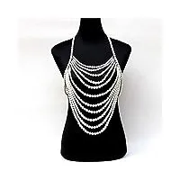 générique perle châle colliers fronde épaule longue chaîne simple colliers chandail chaîne sexy femmes robe de mariée bijoux accessoires