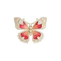 ovast brooches vintage oil dripping butterfly brooch high-end elegant women's brooch autumn and winter gift shawl decoration accessories pins for fashion brooches (color : red) (color : red)