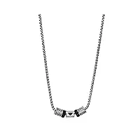 emporio armani collier pour homme collier rondelle onyx, longueur : 525mm, largeur : 36.5mm, hauteur : 8mm, egs2998040