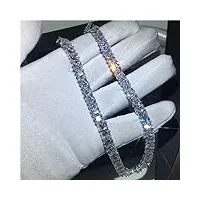 obcpd collier carré de diamants 7mm collier de chaîne de mariage rempli d’or blanc pour femmes hommes bijoux