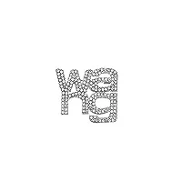 rwraps lettre full strass broches boucle badge pin simple femmes filles tempérament mode bijoux accessoires (couleur du métal : or grand) ()